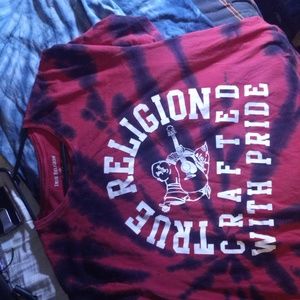 Mens XL Tie Dye True Religion graphic short sleeve tee